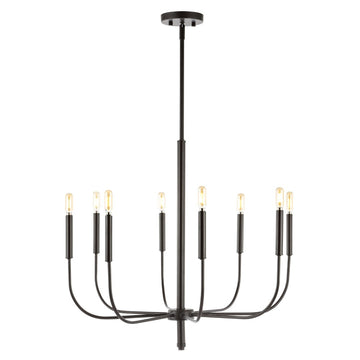 Amoros 27.25" Modern Mid-Century Iron LED Chandelier - JONATHAN Y